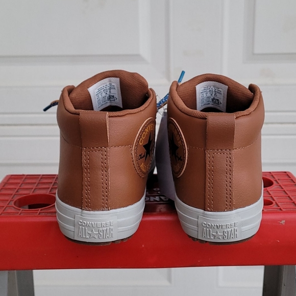 Converse tan leather 5.5 junior slip on 7.5 womens - Picture 5 of 12